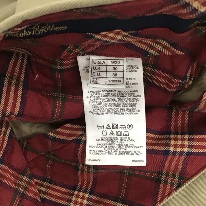 ブルックスブラザーズ BROOKS BROTHERS パンツ チノパン 魚釣り 刺繍 W30 30インチ 総柄 ベージュ / ベージュ / メンズ USED 古着 中古 10111227