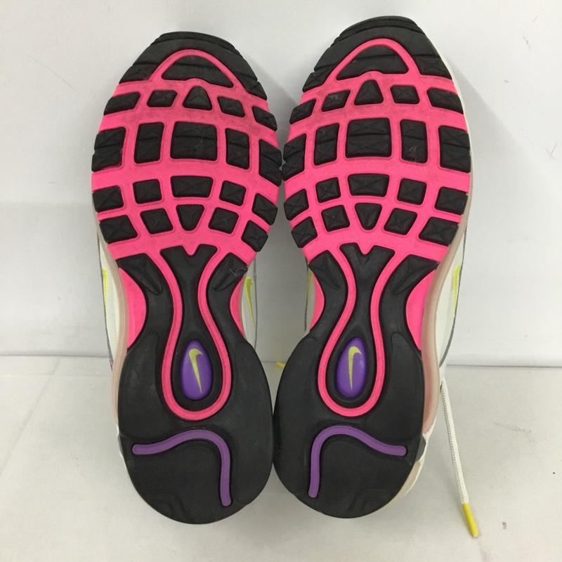 ナイキ NIKE スニーカー スニーカー 921733-106 W AIR MAX 97 25.5cm 25.5cm ワンポイント 黒 / ブラック / X 紫 / パープル / X 白 / ホワイト / レディース USED 古着 中古 10129545