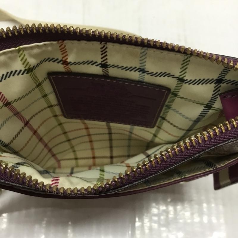 コーチ COACH ショルダーバッグ ショルダーバッグ 41664 シグネチャー ロゴ、文字 ベージュ / ベージュ / X 紫 / パープル / レディース USED 古着 中古 10110063