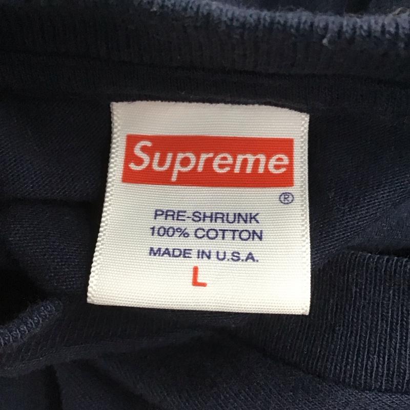 シュプリーム Supreme Tシャツ 半袖 半袖カットソー プリントTシャツ クルーネックカットソー L ロゴ、文字 紺 / ネイビー / メンズ USED 古着 中古 10126727