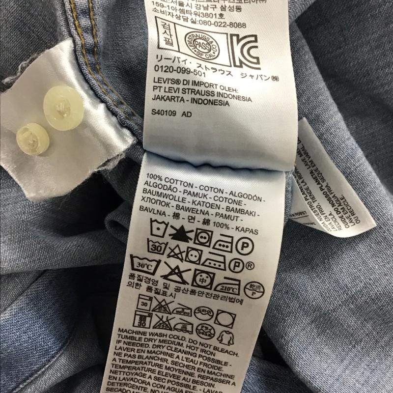 リーバイス Levi s シャツ、ブラウス 長袖 S 無地 水色 / ライトブルー / メンズ USED 古着 中古 10130021