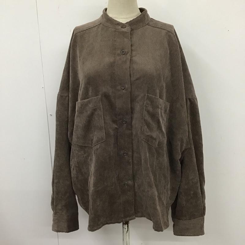 アイテムズ アーバンリサーチ ITEMS URBAN RESEARCH シャツ、ブラウス 長袖 it06-23n005 コーディロイビッグシャツ FREE 無地 茶 / ブラウン / レディース USED 古着 中古 10121331