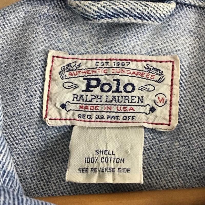 ポロラルフローレン POLO RALPH LAUREN ジャケット、上着 ジャケット、ブレザー デニムジャケット Gジャン アウター カジュアルジャケット M 無地 インディゴ / インディゴ / メンズ USED 古着 中古 10130363