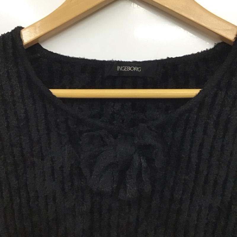 インゲボルグ INGEBORG カットソー 長袖 無地 黒 / ブラック / レディース USED 古着 中古 10131575