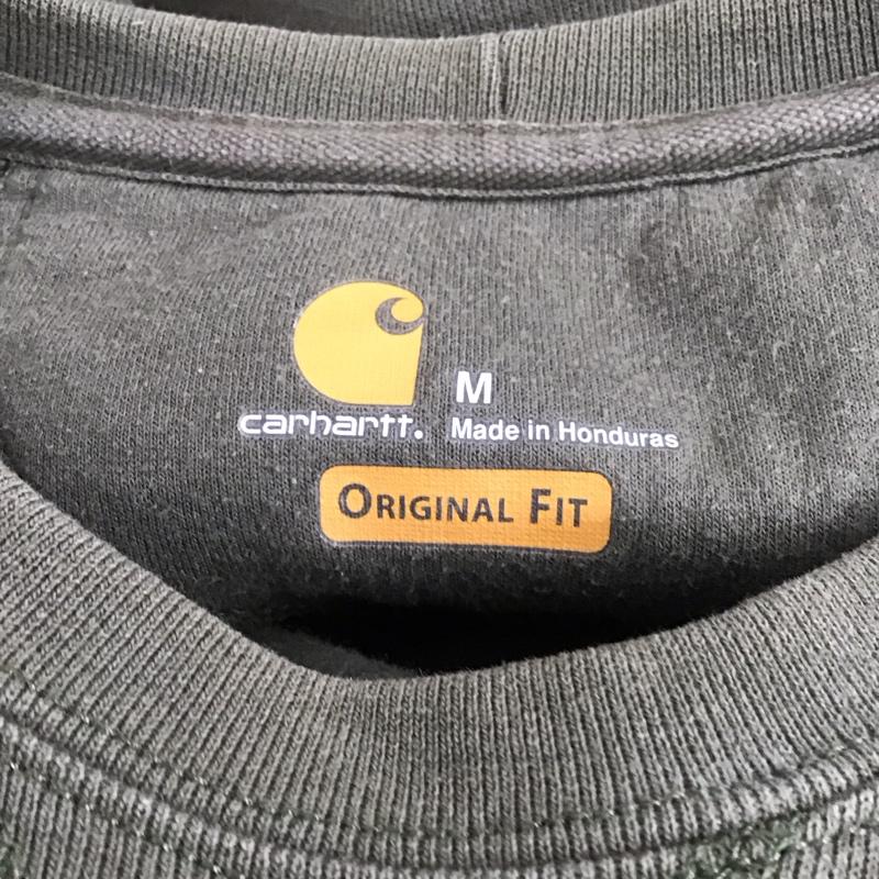 カーハート Carhartt トレーナー 長袖 長袖トレーナー スウェット クルーネック リブスウェットカットソー M ロゴ、文字 カーキ / カーキ / メンズ USED 古着 中古 10107687