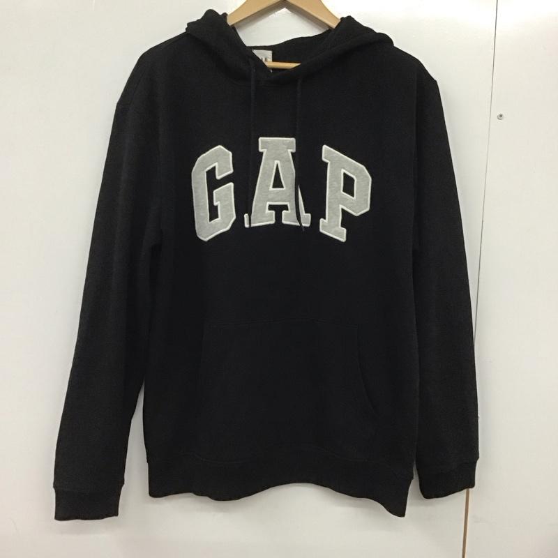 ギャップ GAP パーカー 長袖 長袖パーカー プルオーバーパーカー スウェット M ロゴ、文字 黒 / ブラック / メンズ USED 古着 中古 10132349