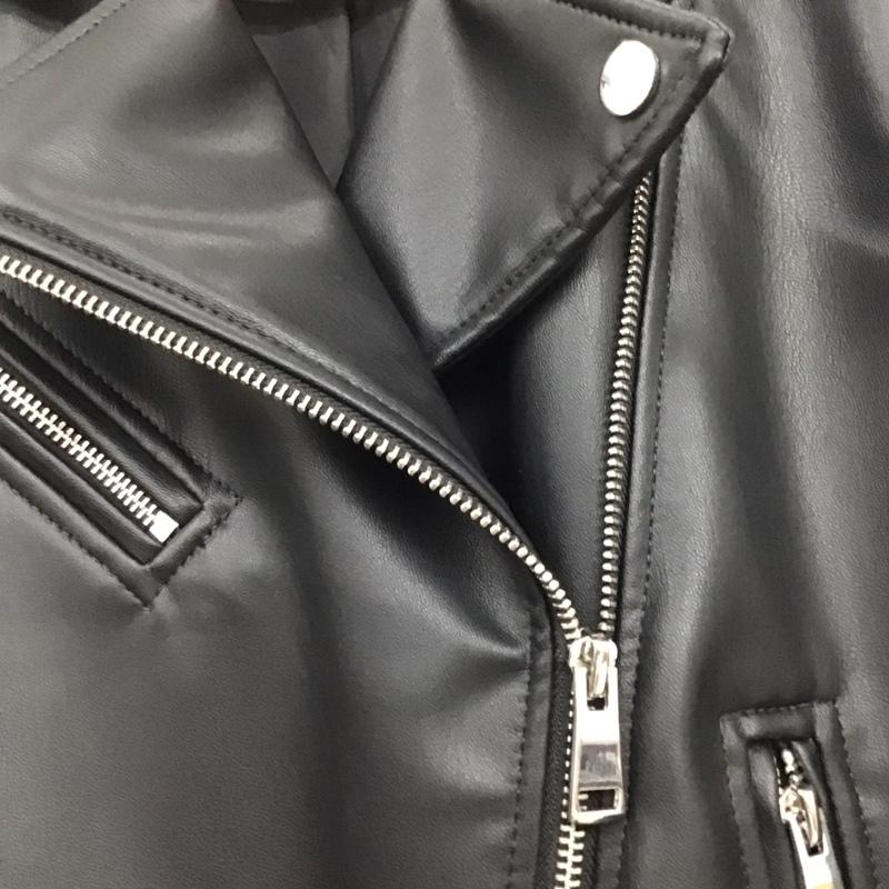 ザラ ZARA ジャケット、上着 ライダース 3046/060/800 レザー風バイカージャケット M 無地 黒 / ブラック / レディース USED 古着 中古 10133675