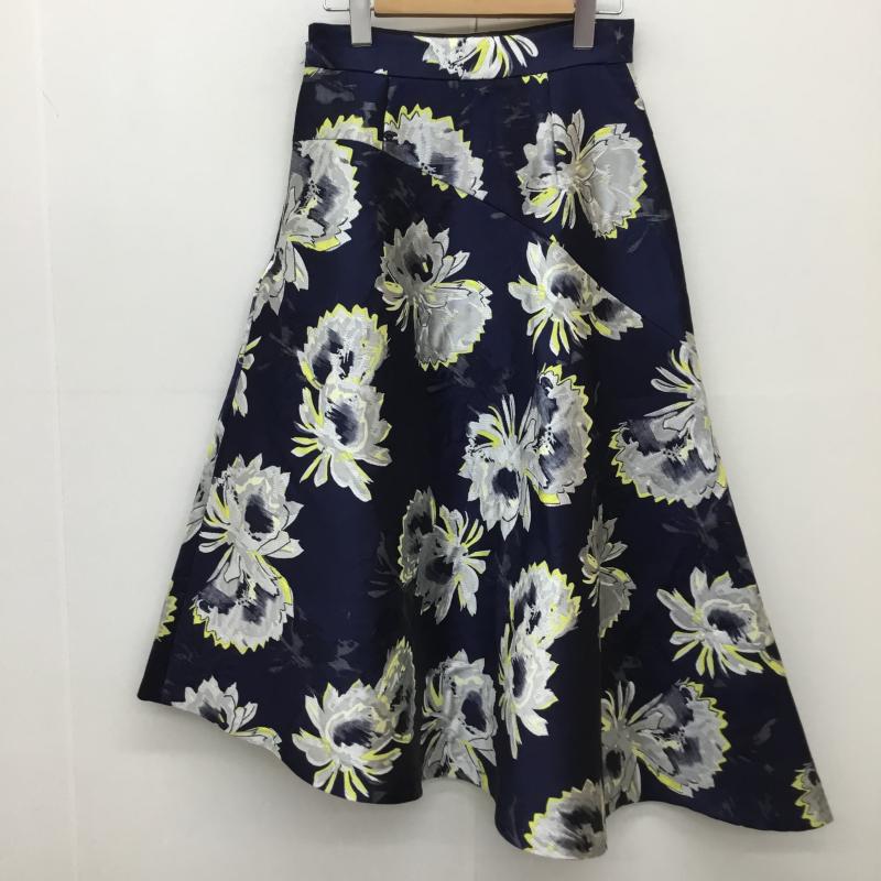 マイストラーダ Mystrada スカート ひざ丈スカート 36 花柄 紺 / ネイビー / レディース USED 古着 中古 10134751