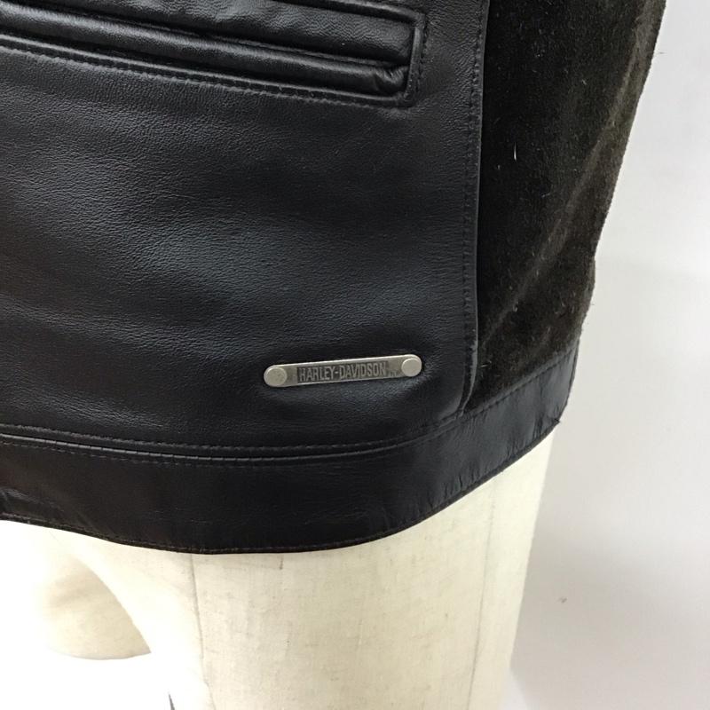 ハーレーダビッドソン Harley-Davidson ベスト ベスト 刺繍 S ロゴ、文字 黒 / ブラック / メンズ USED 古着 中古 10113917
