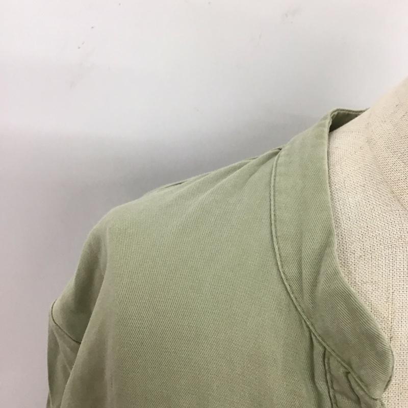 ザラ ZARA シャツ、ブラウス 長袖 長袖シャツ ノーカラーシャツ ポケットシャツ 長袖カットソー S 無地 カーキ / カーキ / レディース USED 古着 中古 10122718