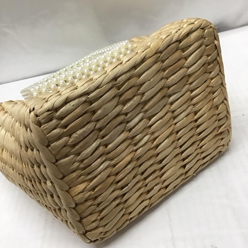 ザラ ZARA ハンドバッグ ハンドバッグ 6632 510 111 かごバッグ パール ショルダー 2WAY 無地 ベージュ / ベージュ / レディース USED 古着 中古 10116445