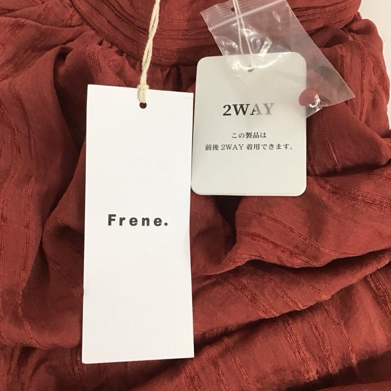 フラーネ Frene シャツ、ブラウス 長袖 2way M 無地 赤 / レッド / レディース USED 古着 中古 10130280