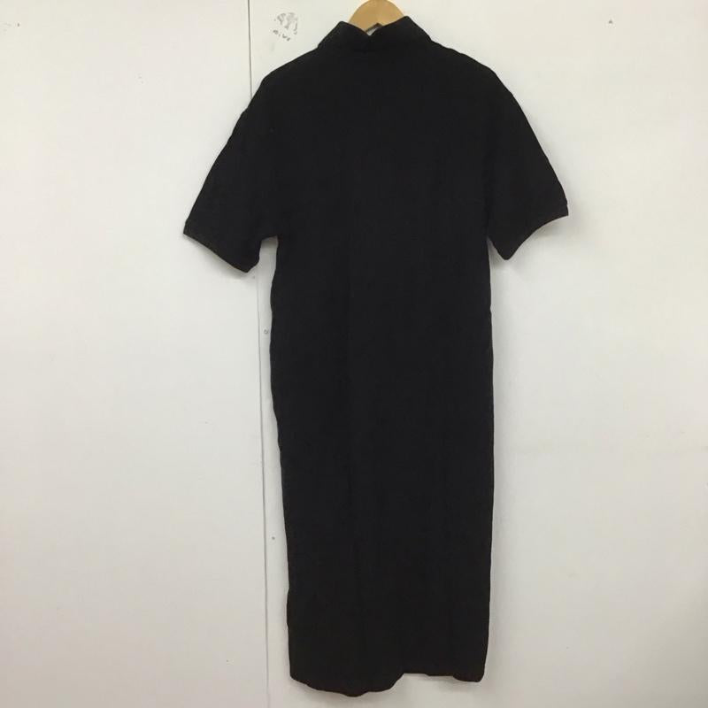 チャムス CHUMS ワンピース ロングスカート 半袖ポロシャツワンピース ロングワンピース ストレッチ L ロゴ、文字 黒 / ブラック / レディース USED 古着 中古 10128934