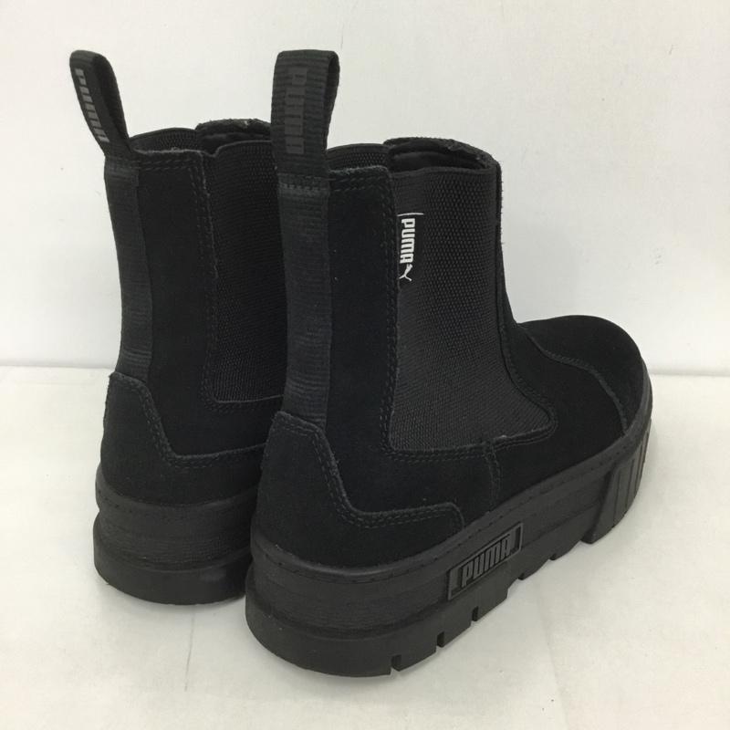 プーマ PUMA ブーツ ショートブーツ 382829-01 MAYZE CHELSEA SUEDE 厚底 23cm サイドゴアブーツ 23.0cm ロゴ、文字 黒 / ブラック / レディース USED 古着 中古 10127777
