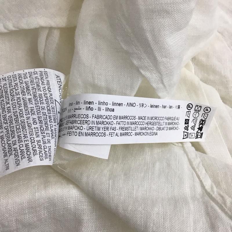 ザラ ZARA シャツ、ブラウス 長袖 リネン スキッパー S 無地 白 / ホワイト / レディース USED 古着 中古 10116229