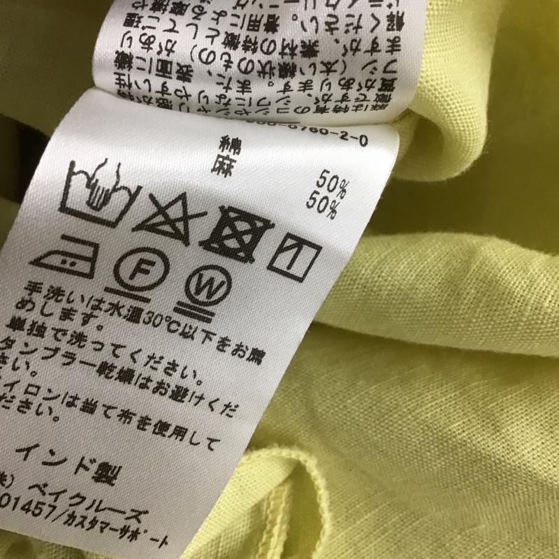 イエナ IENA ワンピース ロングスカート 22-040-900-0760-2-0 コットンリネンヘムフリルワンピース 長袖 36 無地 黄 / イエロー / レディース USED 古着 中古 10138639