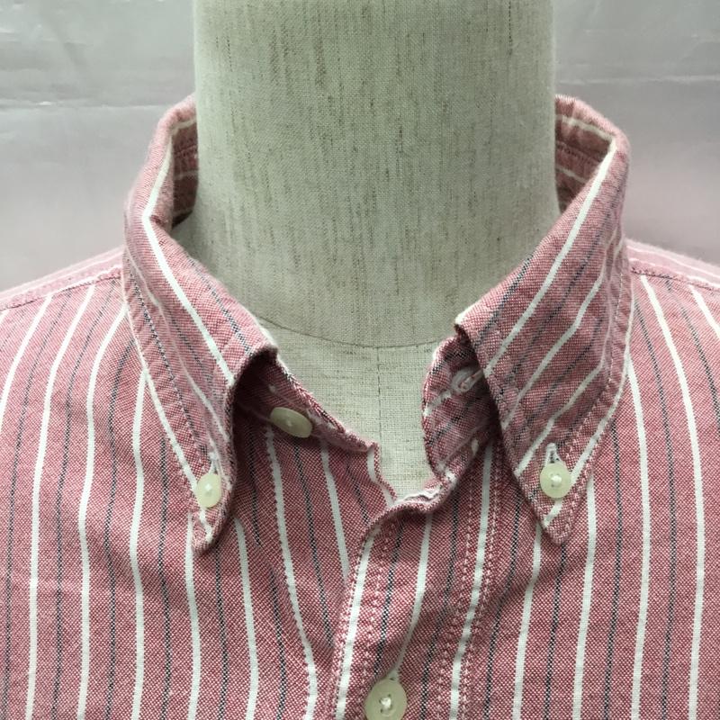 チャップス CHAPS シャツ、ブラウス 長袖 ボタンダウン ストライプ L ワンポイント X ワンポイント 赤 / レッド / X 赤 / レッド / メンズ USED 古着 中古 10115514
