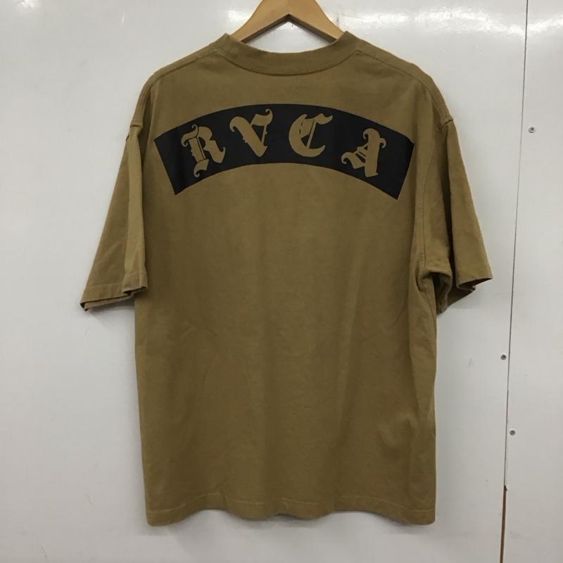 ルーカ RVCA Tシャツ 半袖 bb041-265 半袖カットソー バックプリント クルーネックカットソー M ロゴ、文字 ベージュ / ベージュ / メンズ USED 古着 中古 10136574