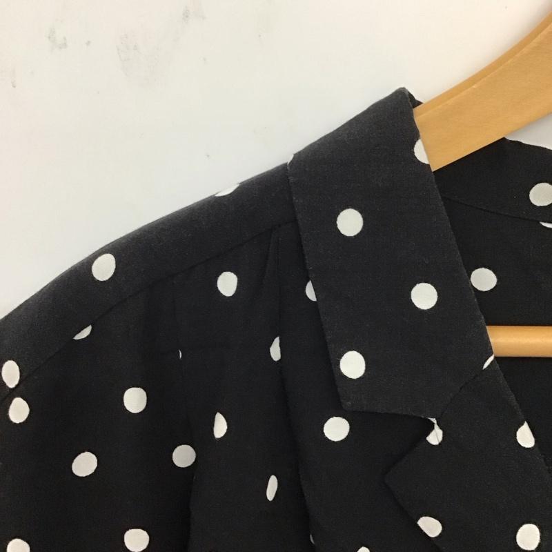 スタディオクリップ studio CLIP シャツ、ブラウス 半袖 M ドット 黒 / ブラック / レディース USED 古着 中古 10131893