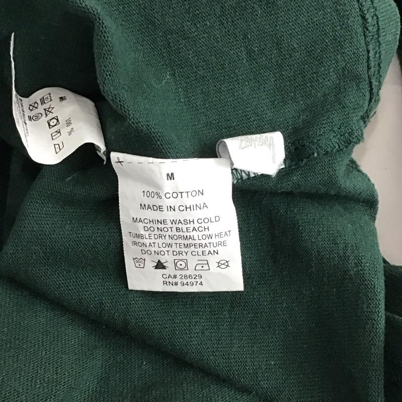 ステューシー STUSSY ポロシャツ 長袖 長袖ポロシャツ 長袖カットソー カラーシャツ M ロゴ、文字 緑 / グリーン / メンズ USED 古着 中古 10139555