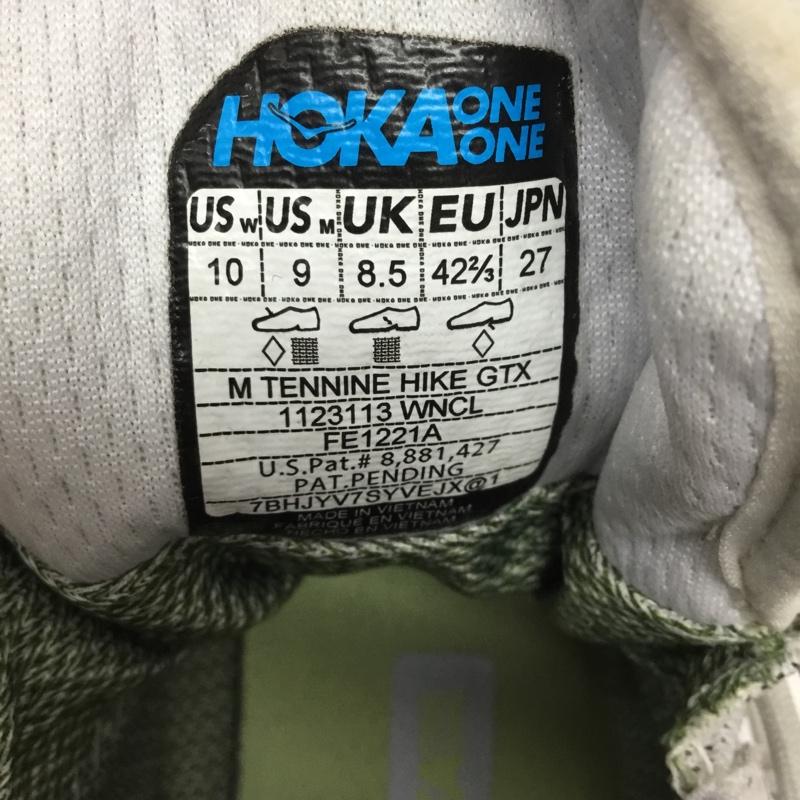 ホカオネオネ HOKA ONEONE スニーカー スニーカー 1123113 TENNINE HIKE GORE-TEX 27cm ハイキングブーツ 27.0cm ロゴ、文字 白 / ホワイト / X 灰 / グレー / メンズ USED 古着 中古 10106268