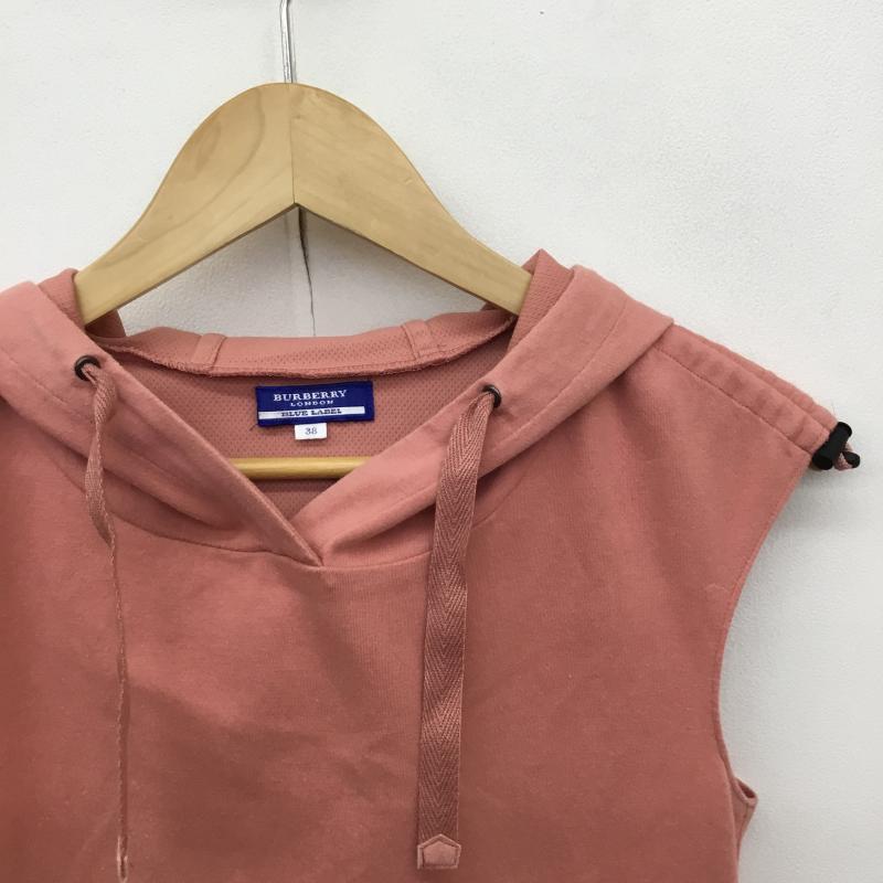 バーバリーブルーレーベル BURBERRY BLUE LABEL パーカー 半袖 ノースリーブパーカー 38 ロゴ、文字 桃 / ピンク / レディース USED 古着 中古 10130848