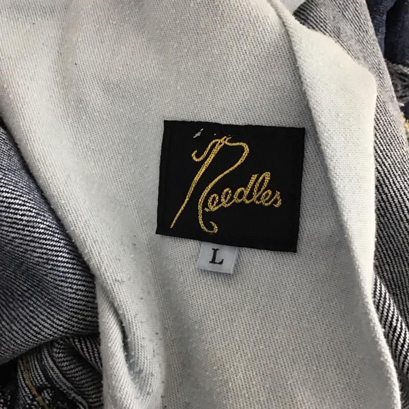 ニードルス Needles パンツ デニム、ジーンズ デニムパンツ ワイドパンツ カジュアルパンツ L ロゴ、文字 インディゴ / インディゴ / メンズ USED 古着 中古 10134712