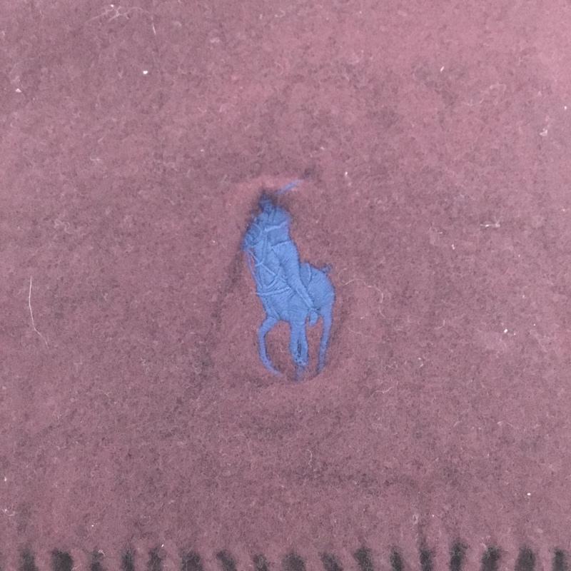ポロラルフローレン POLO RALPH LAUREN マフラー マフラー ウール フリンジ ワンポイント えんじ / ワインレッド / メンズ USED 古着 中古 10129918