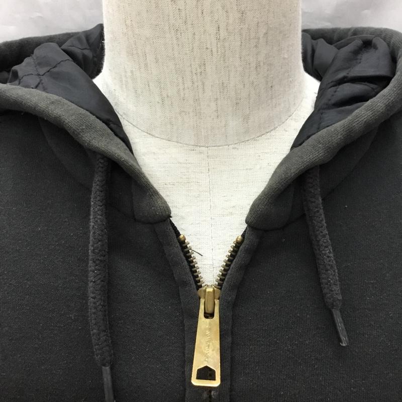 カーハート Carhartt パーカー 長袖 長袖パーカー ジップアップパーカー プリントスウェット トレーナー M 無地 黒 / ブラック /  メンズ USED 古着 中古 10120312