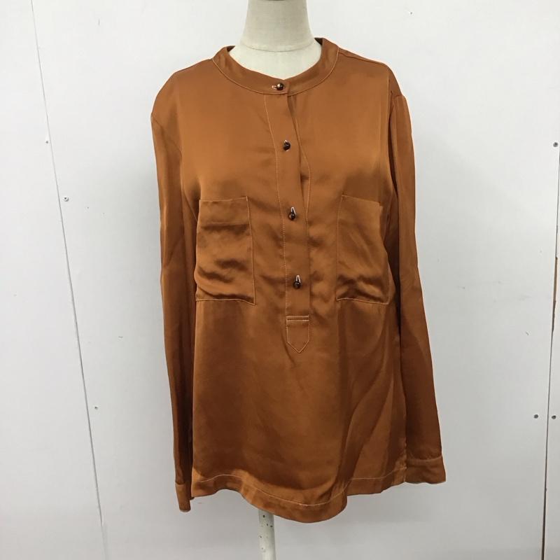 クロエ Chloe シャツ、ブラウス 長袖 長袖シャツ ノーカラーシャツ カジュアルシャツ 36 無地 茶 / ブラウン / レディース USED 古着 中古 10109012