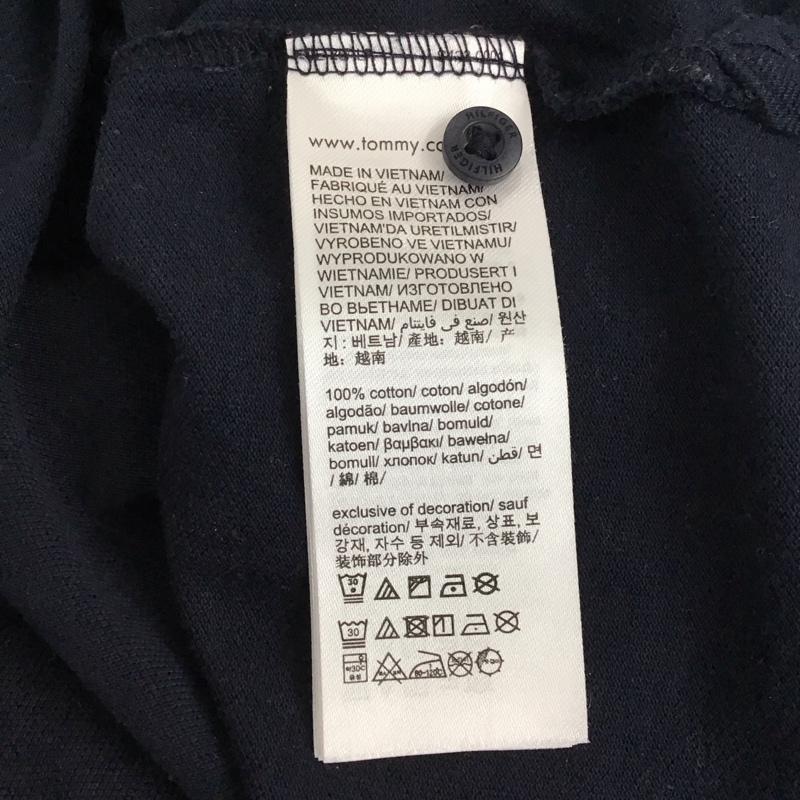 トミーヒルフィガー TOMMY HILFIGER ポロシャツ 半袖 半袖ポロシャツ 半袖カットソー カラーシャツ S ロゴ、文字 紺 / ネイビー / メンズ USED 古着 中古 10130843