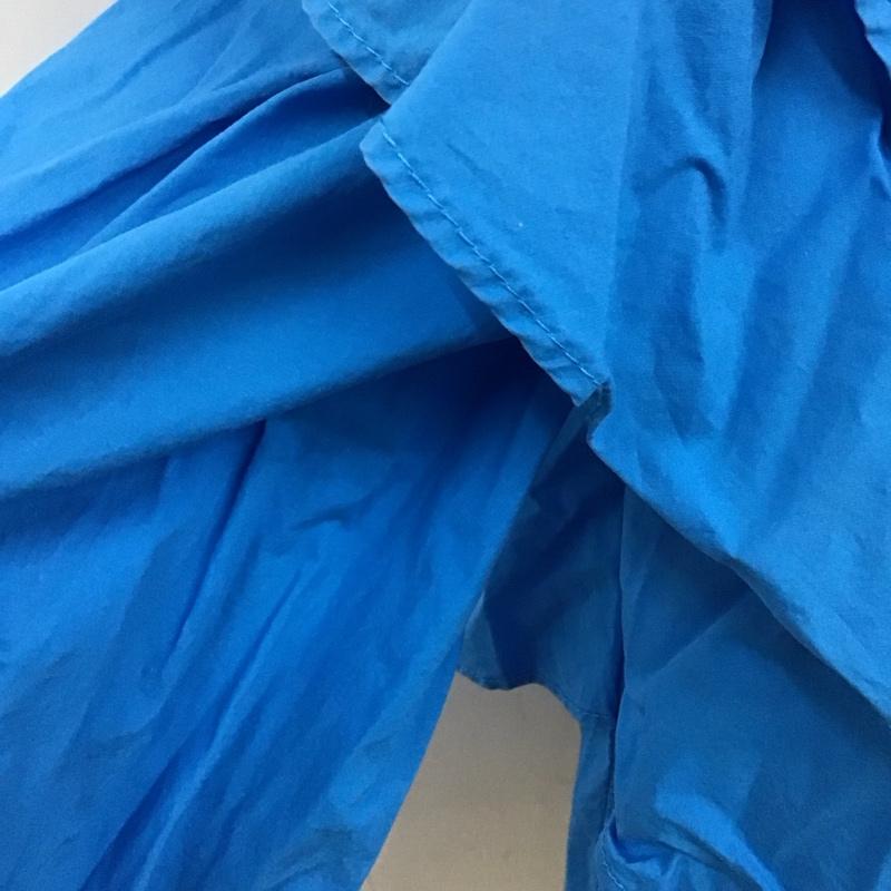 ザラ ZARA シャツ、ブラウス 長袖 長袖シャツ 無地シャツ ノーカラーシャツ フリルシャツ M 無地 青 / ブルー / レディース USED 古着 中古 10127403
