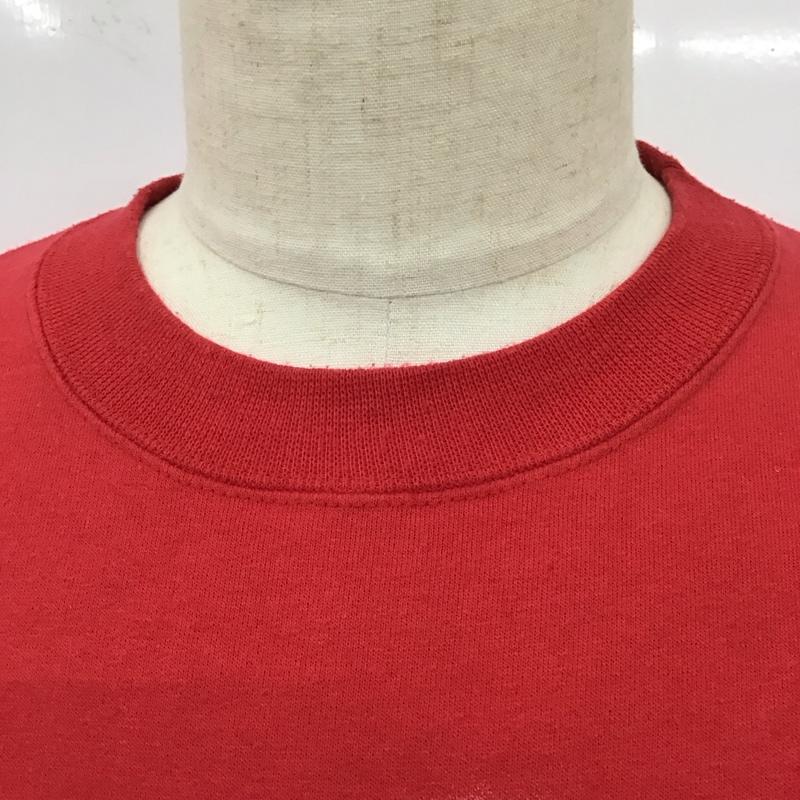 古着 USED トレーナー 長袖 長袖トレーナー スウェット クルーネック リブスウェットカットソー L プリント 赤 / レッド /  メンズ USED 古着 中古 10116432