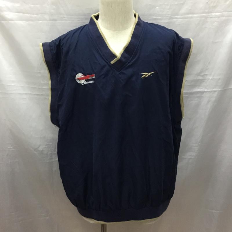 リーボック Reebok カットソー 半袖 ノースリーブカットソー ロゴタンクトップ スポーツウェア XL ロゴ、文字 紺 / ネイビー / メンズ USED 古着 中古 10116681