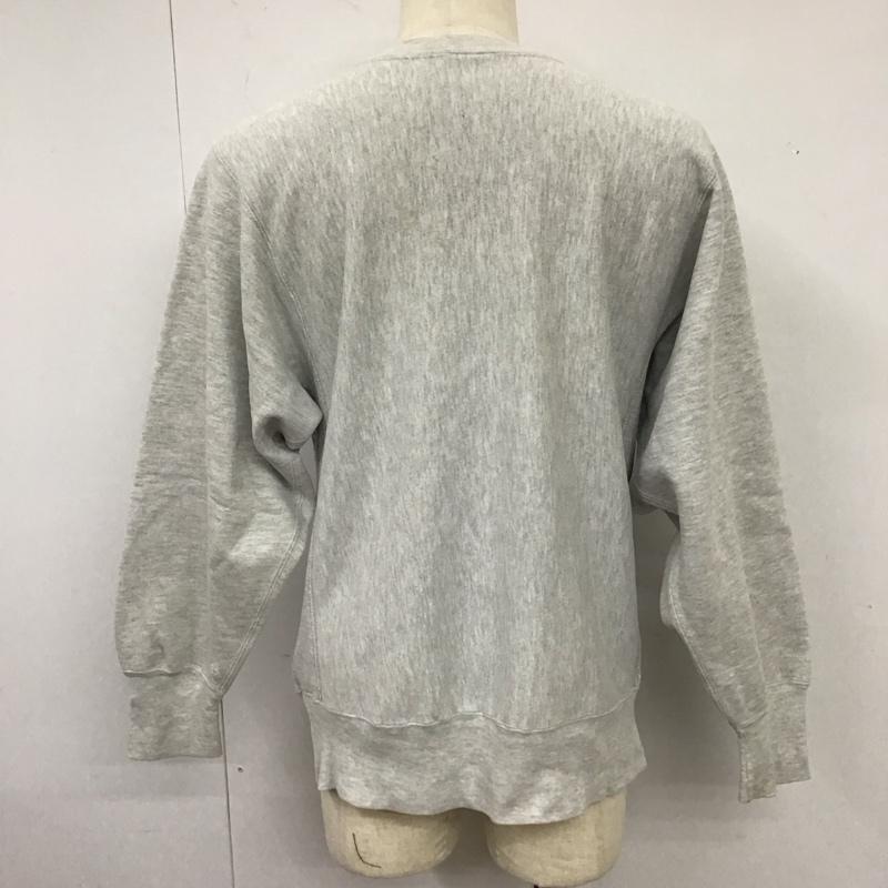 チャンピオン Champion トレーナー 長袖 REVERSE WEAVE スウェット 90年代 裏起毛 L ロゴ、文字 灰 / グレー / メンズ USED 古着 中古 10115702