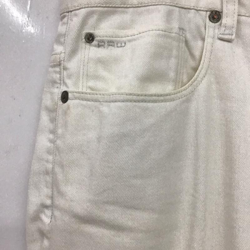 ジースターロゥ G-STAR RAW パンツ デニム、ジーンズ デニムパンツ スリムパンツ カジュアルパンツ ストレッチパンツ 34 無地 白 / ホワイト / メンズ USED 古着 中古 10132895
