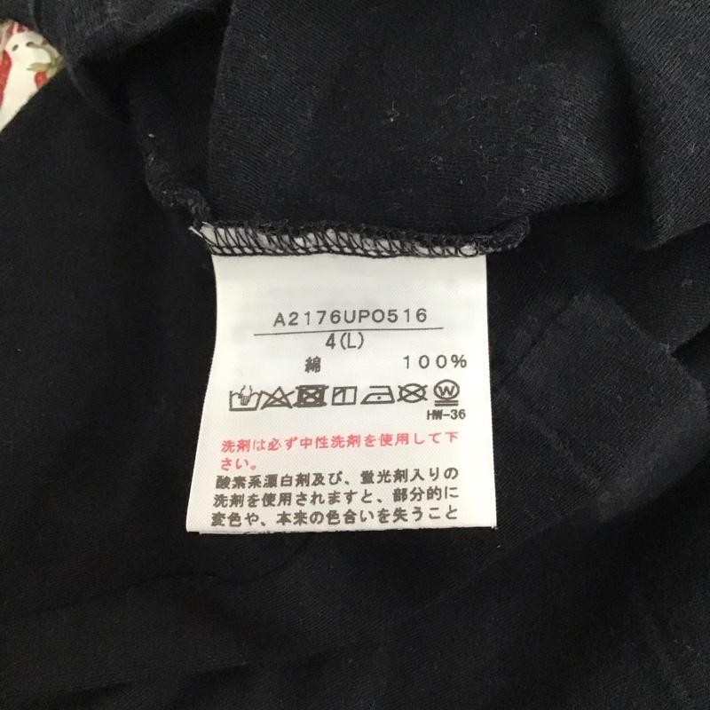 ピンクハウス PINK HOUSE Tシャツ 長袖 ロンT 苺 プリント L ロゴ、文字 黒 / ブラック / レディース USED 古着 中古 10138586