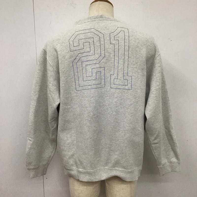 ステューシー STUSSY トレーナー 長袖 長袖トレーナー スウェット クルーネック リブスウェットカットソー L ロゴ、文字 灰 / グレー /  メンズ USED 古着 中古 10116620