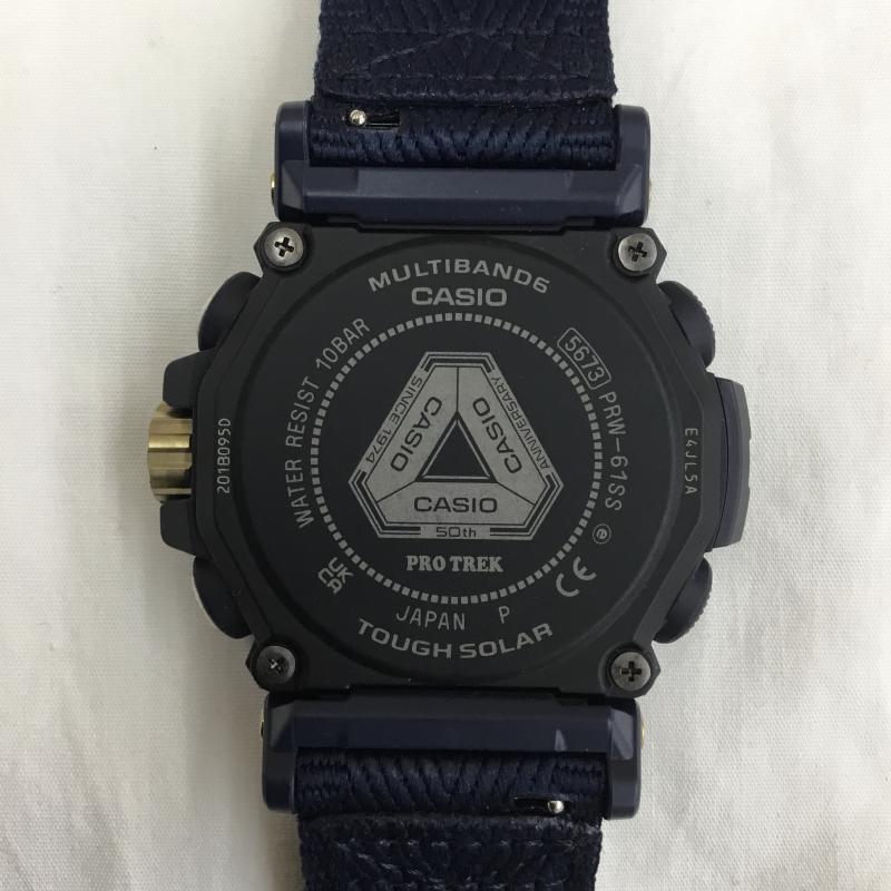 カシオ CASIO 腕時計 デジタル PRW-61SS-2JR CASIO WATCH 50TH ANNIVERSARY ロゴ、文字 紺 / ネイビー / メンズ USED 古着 中古 10150362