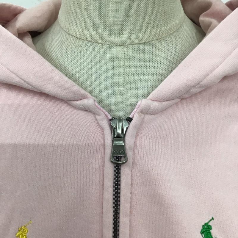 ポロラルフローレン POLO RALPH LAUREN パーカー 長袖 ジップアップ M 総柄 桃 / ピンク / レディース USED 古着 中古 10120361