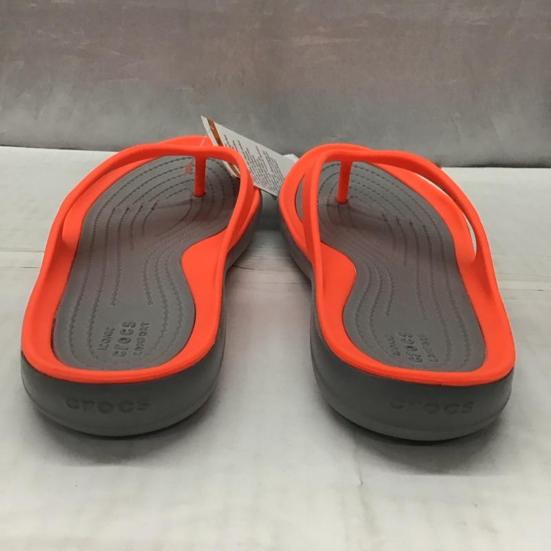 クロックス crocs サンダル サンダル 204974-6PK Swiftwater Flips 21cm ビーチサンダル 21.0cm 無地 灰 / グレー / X 橙 / オレンジ / レディース USED 古着 中古 10134170