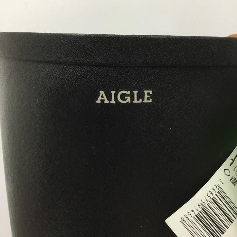 エーグル AIGLE 長靴、レインシューズ 長靴、レインシューズ ZZF8408 ミスジュリエットA ラバーブーツ 35 ロゴ、文字 黒 / ブラック / レディース USED 古着 中古 10135769