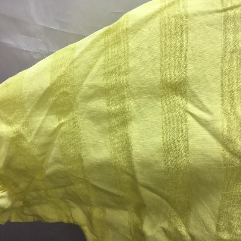 ザラ ZARA カットソー 半袖 7521 097 300 袖フリル M ストライプ 黄 / イエロー /  レディース USED 古着 中古 10107462