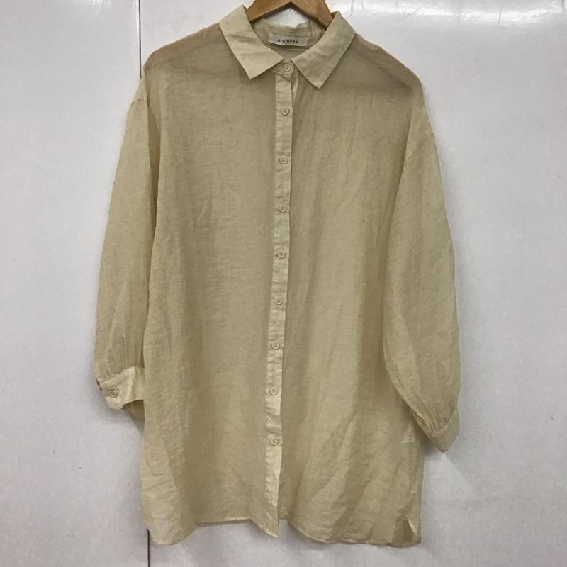 アルシーヴ archives シャツ、ブラウス 長袖 無地 ベージュ / ベージュ / レディース USED 古着 中古 10130289
