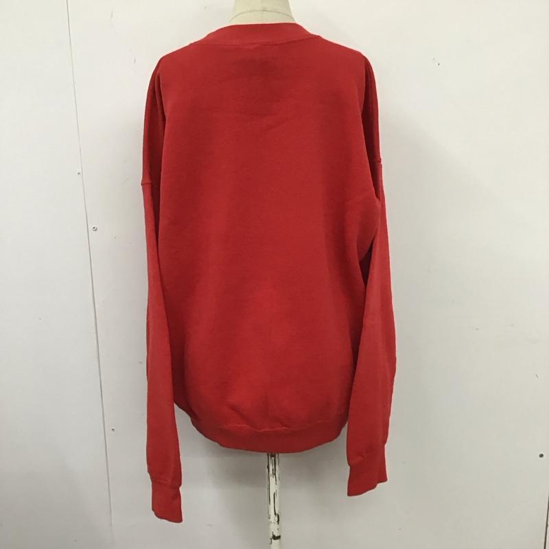 古着 USED トレーナー 長袖 長袖トレーナー スウェット クルーネック リブスウェットカットソー 古着 XL ロゴ、文字 赤 / レッド / レディース USED 古着 中古 10124230