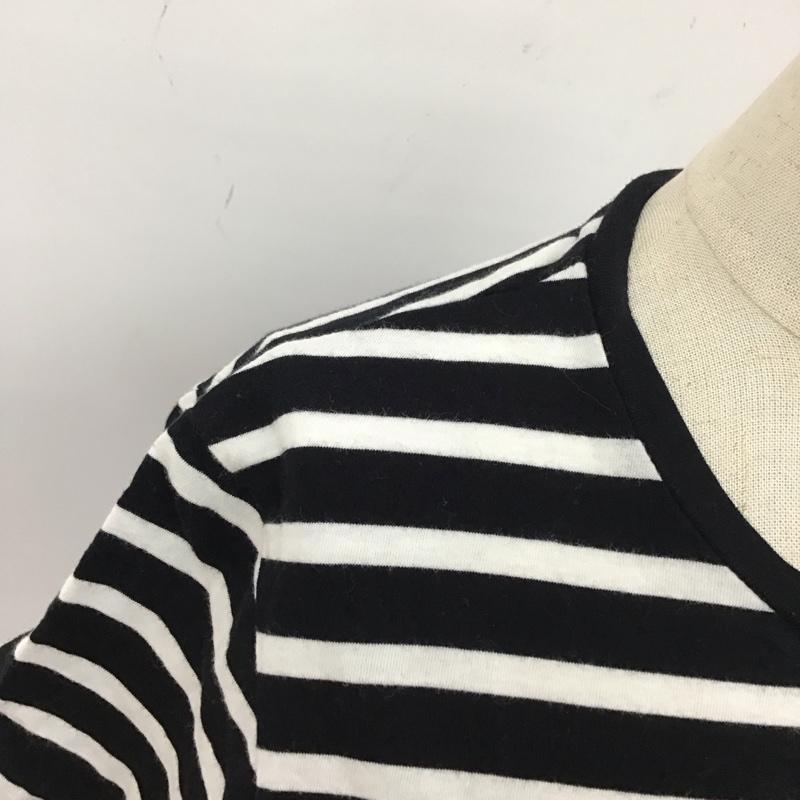 ポロラルフローレン POLO RALPH LAUREN Tシャツ 半袖 クルーネック ボーダー XS ワンポイント 白 / ホワイト / X 黒 / ブラック / レディース USED 古着 中古 10114076