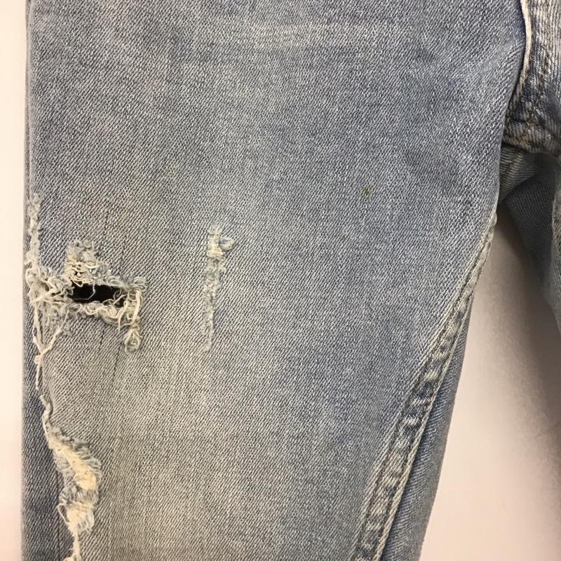 ザラ ZARA パンツ デニム、ジーンズ 6045 467 406 バラ 刺繍 ダメージ加工 水色 / ライトブルー / メンズ USED 古着 中古 10139605