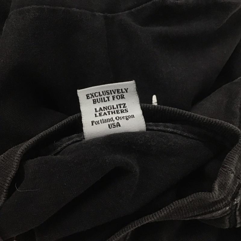 ラングリッツレザーズ Langlitz Leathers Tシャツ 半袖 M ロゴ、文字 X プリント 黒 / ブラック / メンズ USED 古着 中古 10128275