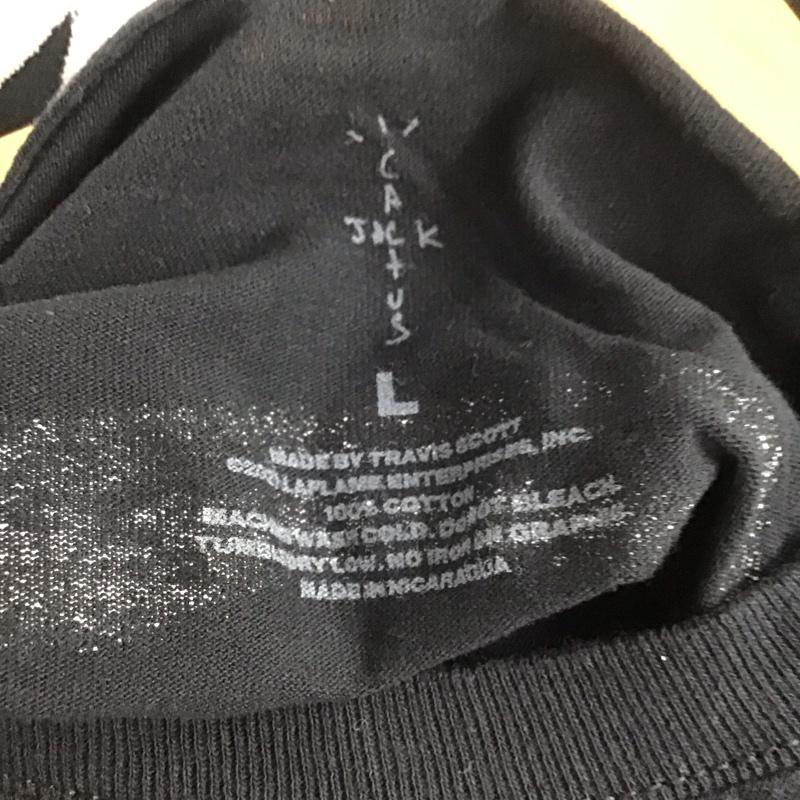 カクタスジャック Cactus Jack カットソー 長袖 長袖カットソー プリントカットソー クルーネック L ロゴ、文字 黒 / ブラック / メンズ USED 古着 中古 10143173