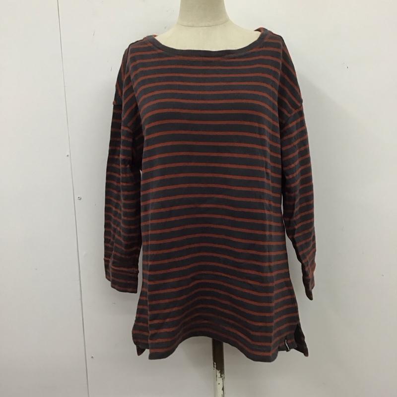 パタゴニア patagonia カットソー 七分袖 STY53775FA17 コットン M ボーダー柄 紺 / ネイビー / X 橙 / オレンジ / レディース USED 古着 中古 10122991